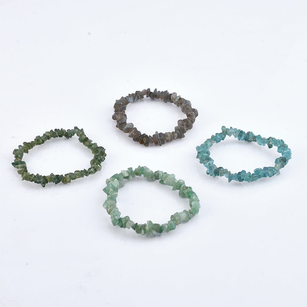 Zestaw bryłka z czerwonym granatem i tęczowym kamieniem księżycowym ( Bransoletka )