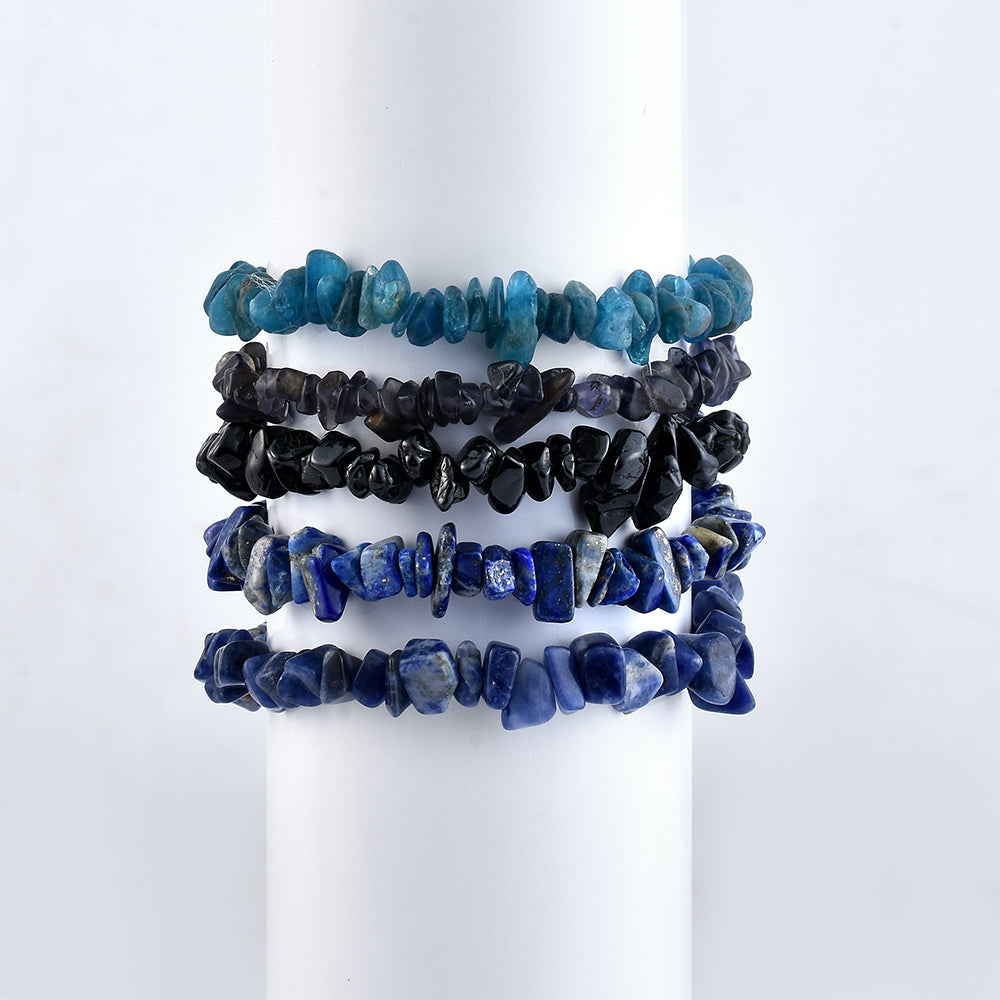 Zestaw bryłka z czerwonym granatem i tęczowym kamieniem księżycowym ( Bransoletka ) 5 