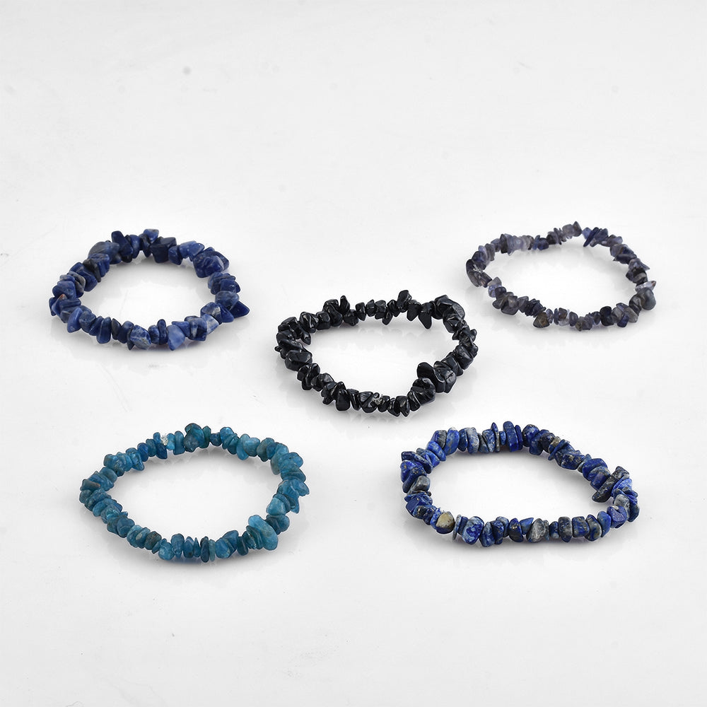 Zestaw bryłka z czerwonym granatem i tęczowym kamieniem księżycowym ( Bransoletka ) 6 