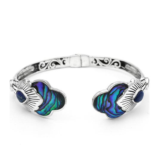 Bransoletka ze srebra próba 925 z muszlą Abalone i lapisem lazuli