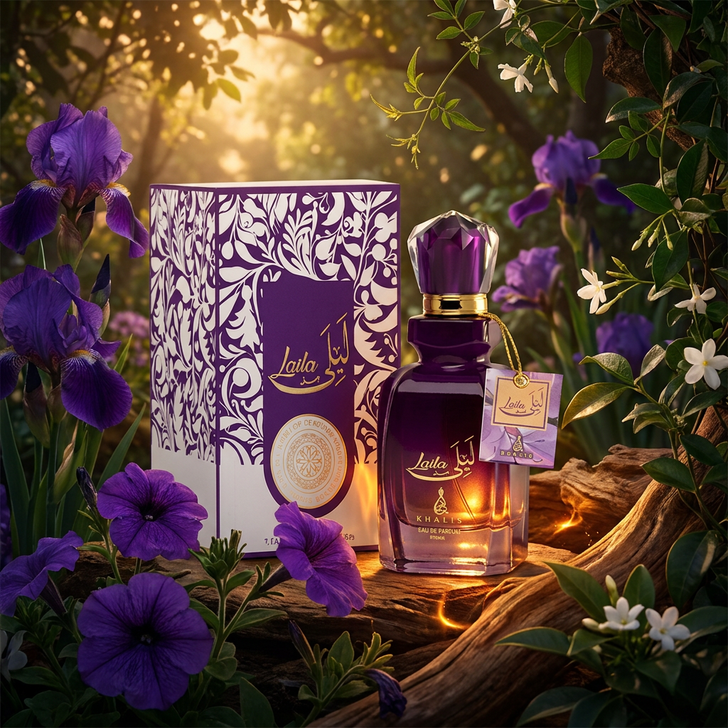 100 ml Eau de Perfume Oriental LAILA (TOP: GREEN NOTES, FRUITY NOTES, JASMINE; MIDDLE: CEDARWOOD, PATCHOULI, CASHMERE, COUMARIN; BASE: WHITE MUSK, AMBER NOTES, TOBACCO, MUSKY NOTES, VANILLA)