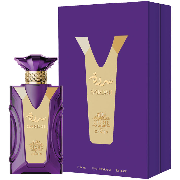 100 ml Eau de Perfume Oriental SARDAH (TOP: Saffron, Osmanthus and Magnolia; MIDDLE: Passionfruit, Tuberose, Patchouli and Agarwood (Oud); BASE: Madagascar Vanilla, Ambroxan, Myrrh, Musk, Incense and Cedarwood)