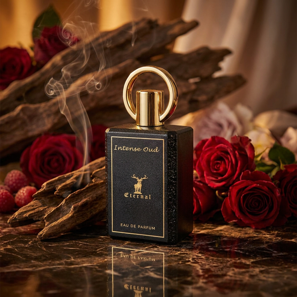 100 ml Eau de Perfume Oriental INTENSE OUD (TOP: PEAR, RASPBERRY, SAFFRON; MIDDLE: ORANGE BLOSSOM, ROSE; BASE: MUSK, AGARWOOD, AMBER)