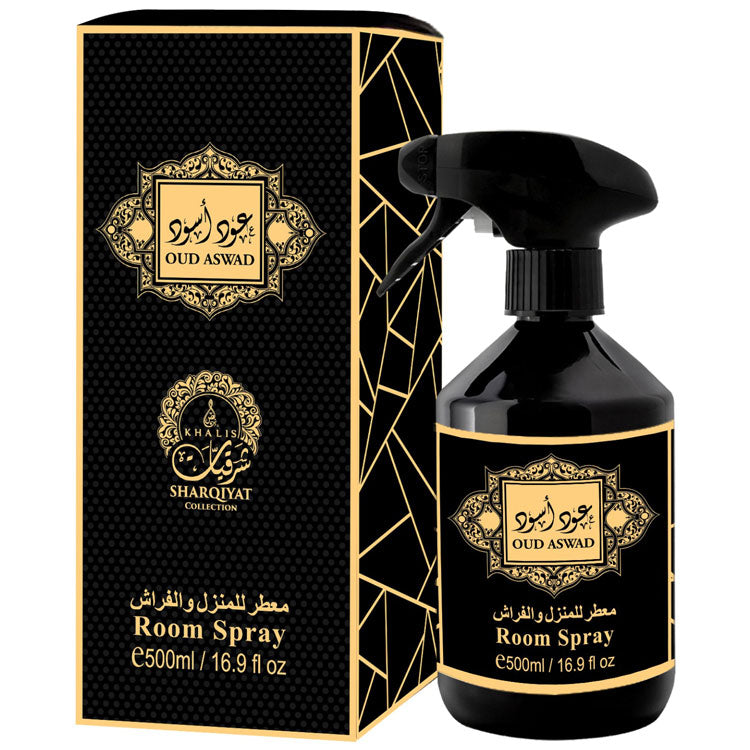 Room Spray ASWAD 500 ML (TOP: BLACK PEPPER, CYPRESS, PINEAPPLE, PINE, ROSEMARY; MIDDLE: FIRBALSAM, PATCHOULI, INCENSE; BASE: LABDANUM, AMBER, CITRUS, CASHMERE WOOD, VANILLA, DRY WOODS) 2 