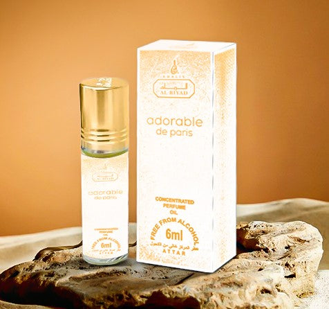 ADORABLE DE PARIS 6 ml perfume oil (TOP: BERGAMOT, MANDARIN, SWEET PEA; MIDDLE: JASMINE, ROSE; BASE: SANDALWOOD, MUSK, AMBER)