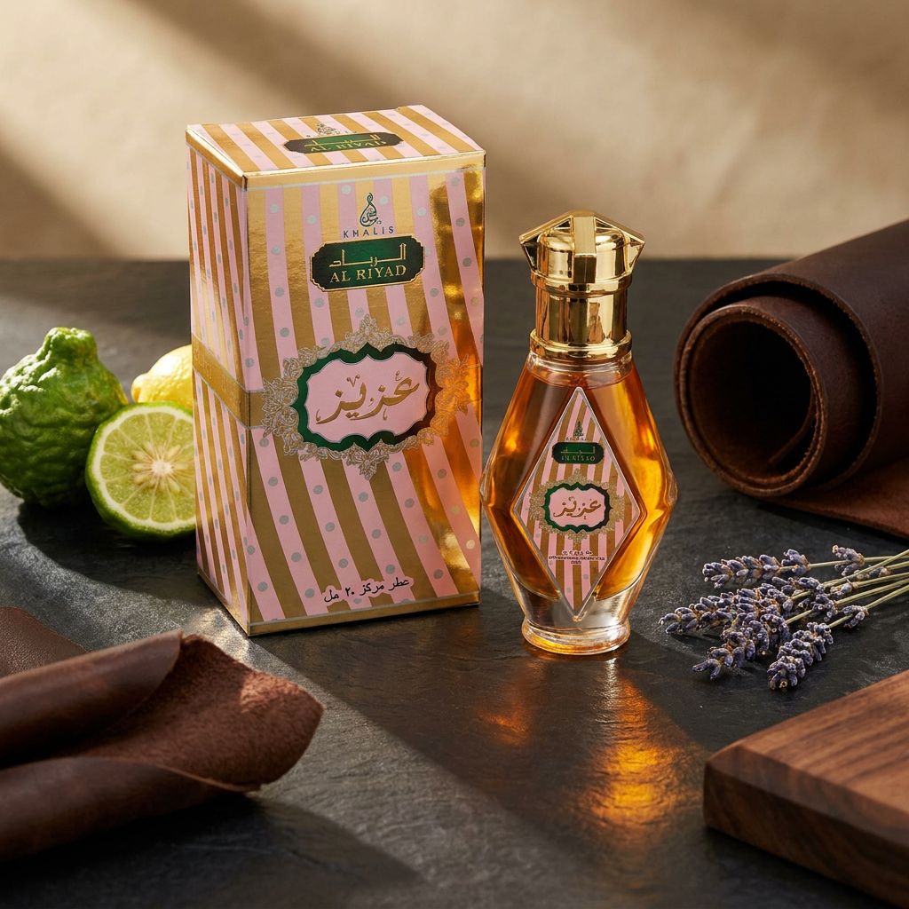 AZIZ 20 ml perfume oil (TOP: GRAPEFRUIT, PINK PEPPER, LEMON, MANDARIN; MIDDLE: ELEMI, LAVENDER, GERANIUM, MAGNOLIA; BASE: PATCHOULI, MUSK, LEATHER, TONKA, WOODY, AMBER) 4 