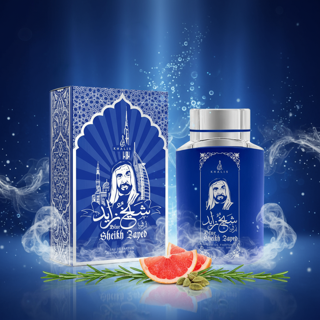 100 ml wody perfumowanej SHEIKH ZAYED BLUE Piżmowy Oud Zapach dla mężczyzn