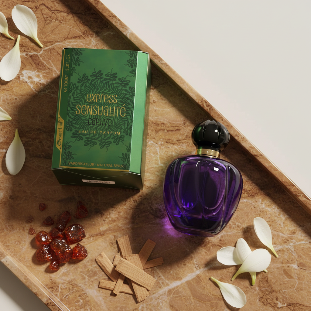 100 ml wody perfumowanej "EXPRESS SENSUALITE CAPTIVE" Owocowo-kwiatowy zapach dla kobiet, o wysokiej zawartości olejków zapachowych 6%