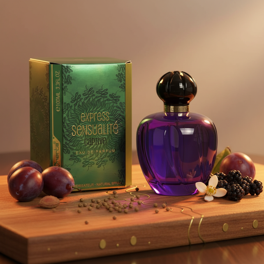 100 ml wody perfumowanej "EXPRESS SENSUALITE CAPTIVE" Owocowo-kwiatowy zapach dla kobiet, o wysokiej zawartości olejków zapachowych 6%