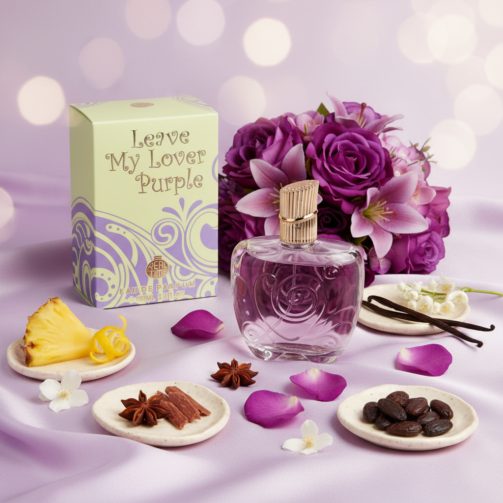 100 ml EDP LEAVE MY LOVER FIOLETOWY, orientalno - waniliowy zapach dla kobiet 2 