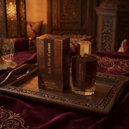 EDP 100ml „Oud Elixir D’extase Maroon” – zapach orientalno-drzewny
