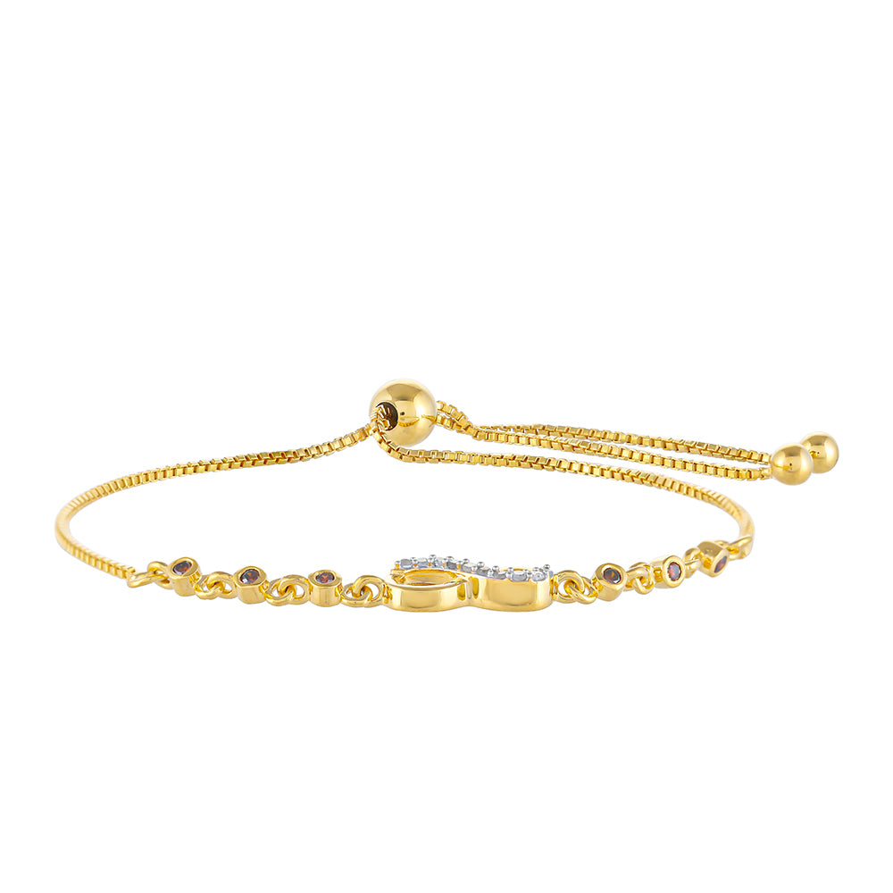 Bransoletka srebrna pozłacana z czerwonym diamentem i białym diamentem