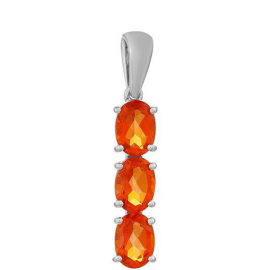 Zawieszka ze srebra próba 925 z kwarcem padparadscha