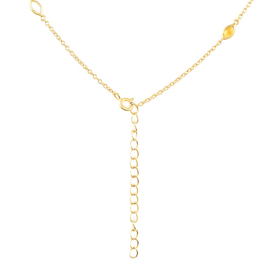 Naszyjnik srebrny pozłacany z ametystem i cytrynem