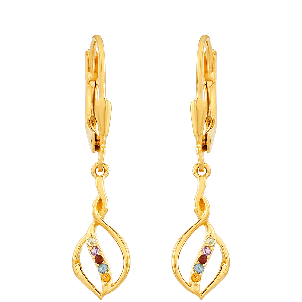 Kolczyki srebrne pozłacane z ametystem i cytrynem 1 