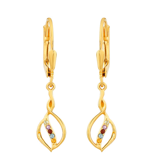 Kolczyki srebrne pozłacane z ametystem i cytrynem