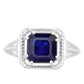 Pierścionek ze srebra próby 925 z szafirem tajskim i białym topazem