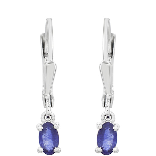 Kolczyki ze srebra próbe 925 z szafirem tajskim