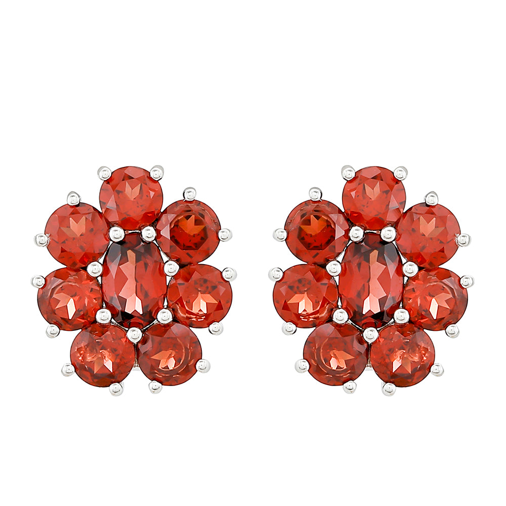 Kolczyki ze srebra próbe 925 z granatem