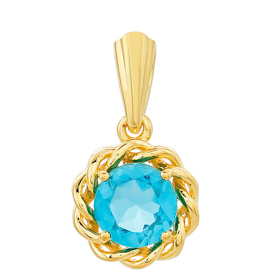 Zawieszka srebrna pozłacana z kwarcem Paraiba