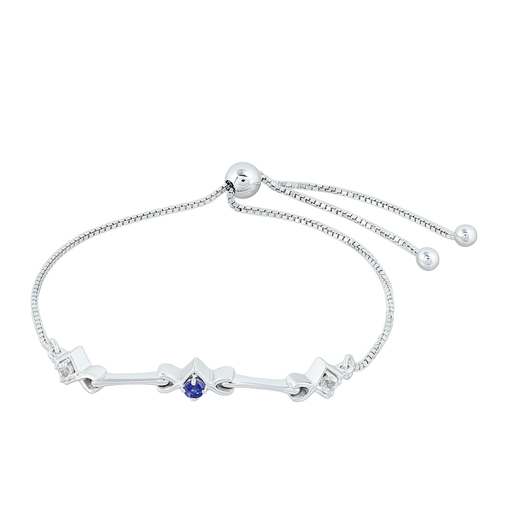 Bransoletka ze srebra próba 925 z szafirem tajskim i białym topazem 1 