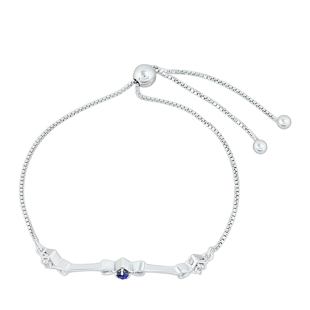 Bransoletka ze srebra próba 925 z szafirem tajskim i białym topazem 2 