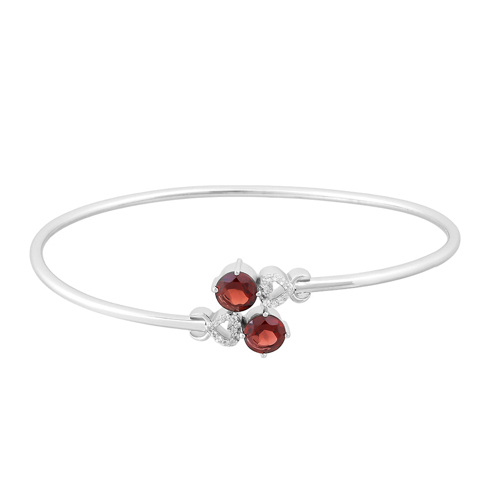 Bransoletka ze srebra próby 925 z granatem i białym topazem