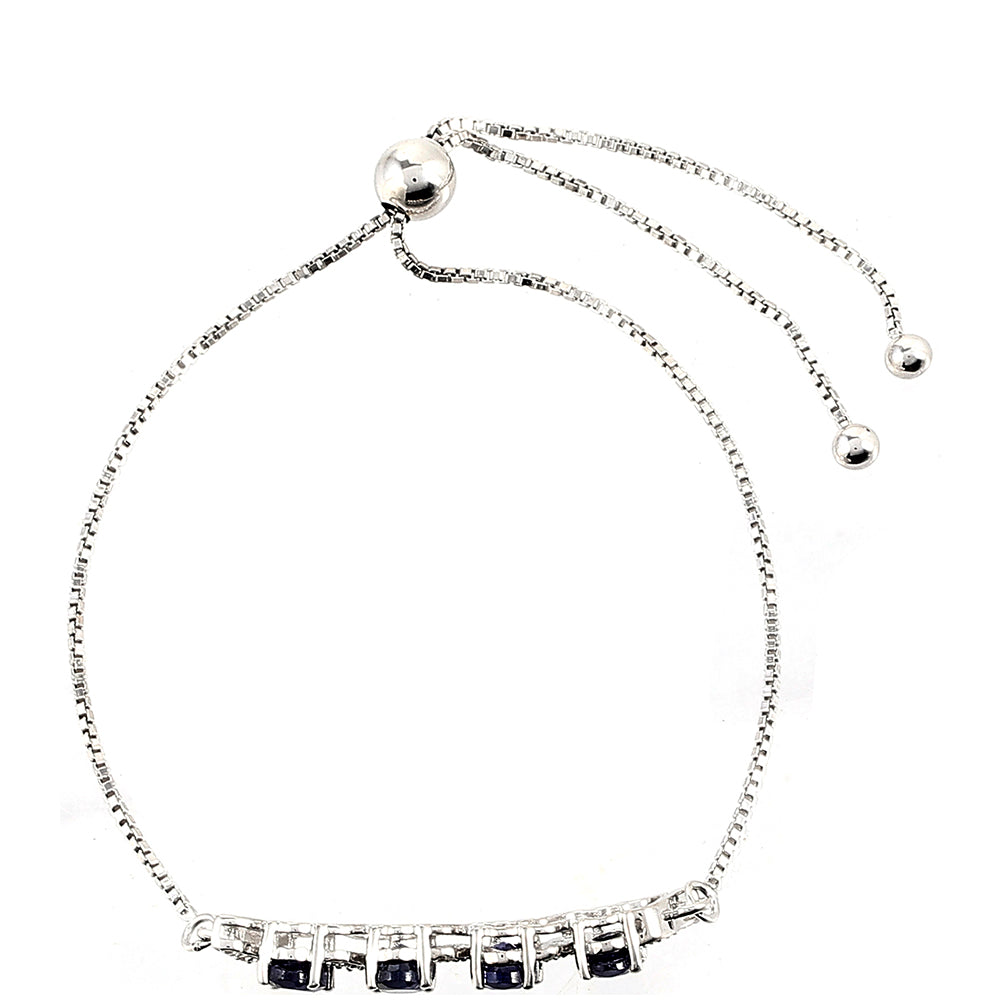 Bransoletka ze srebra próba 925 z szafirem tajskim i białym topazem 2 