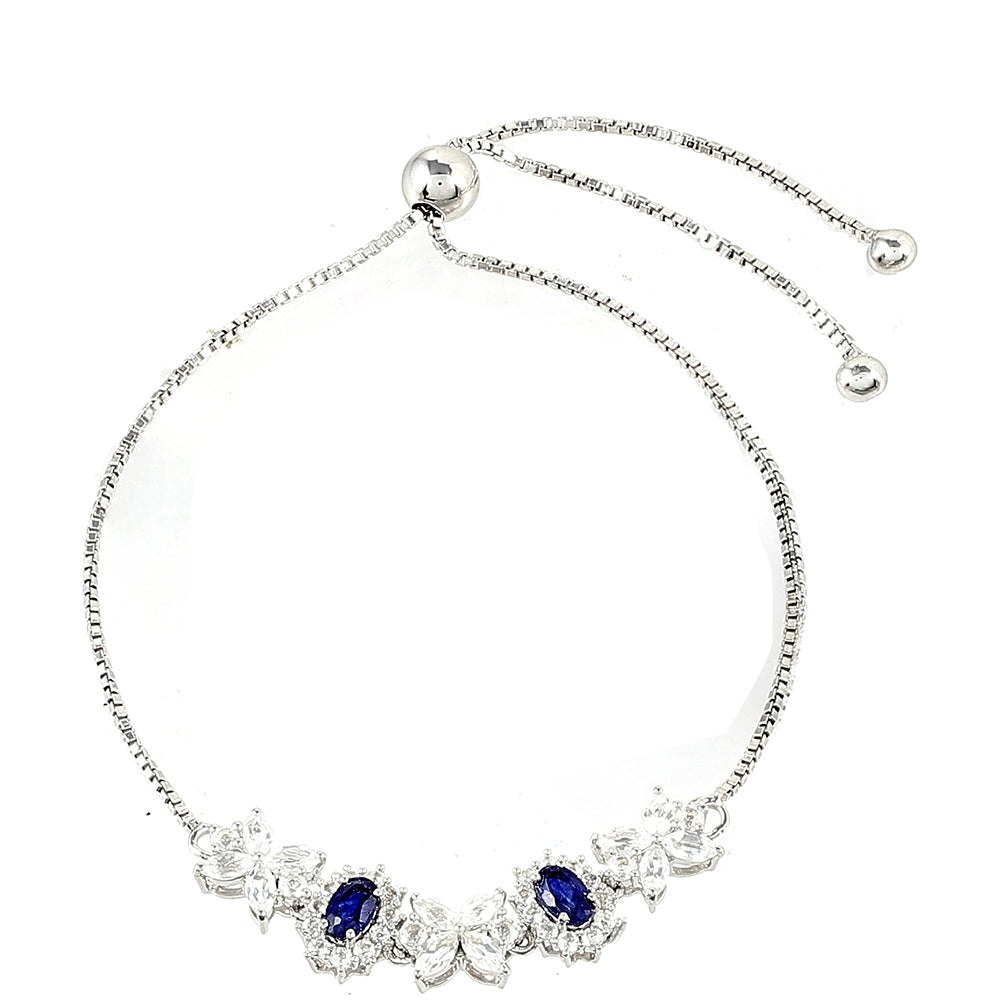 Bransoletka ze srebra próba 925 z szafirem tajskim i białym topazem