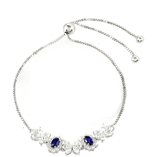 Bransoletka ze srebra próba 925 z szafirem tajskim i białym topazem