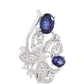 Broszka ze srebra próby 925 z szafirem tajskim i białym topazem