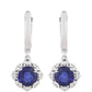 Kolczyki ze srebra próbe 925 z szafirem tajskim i białym topazem