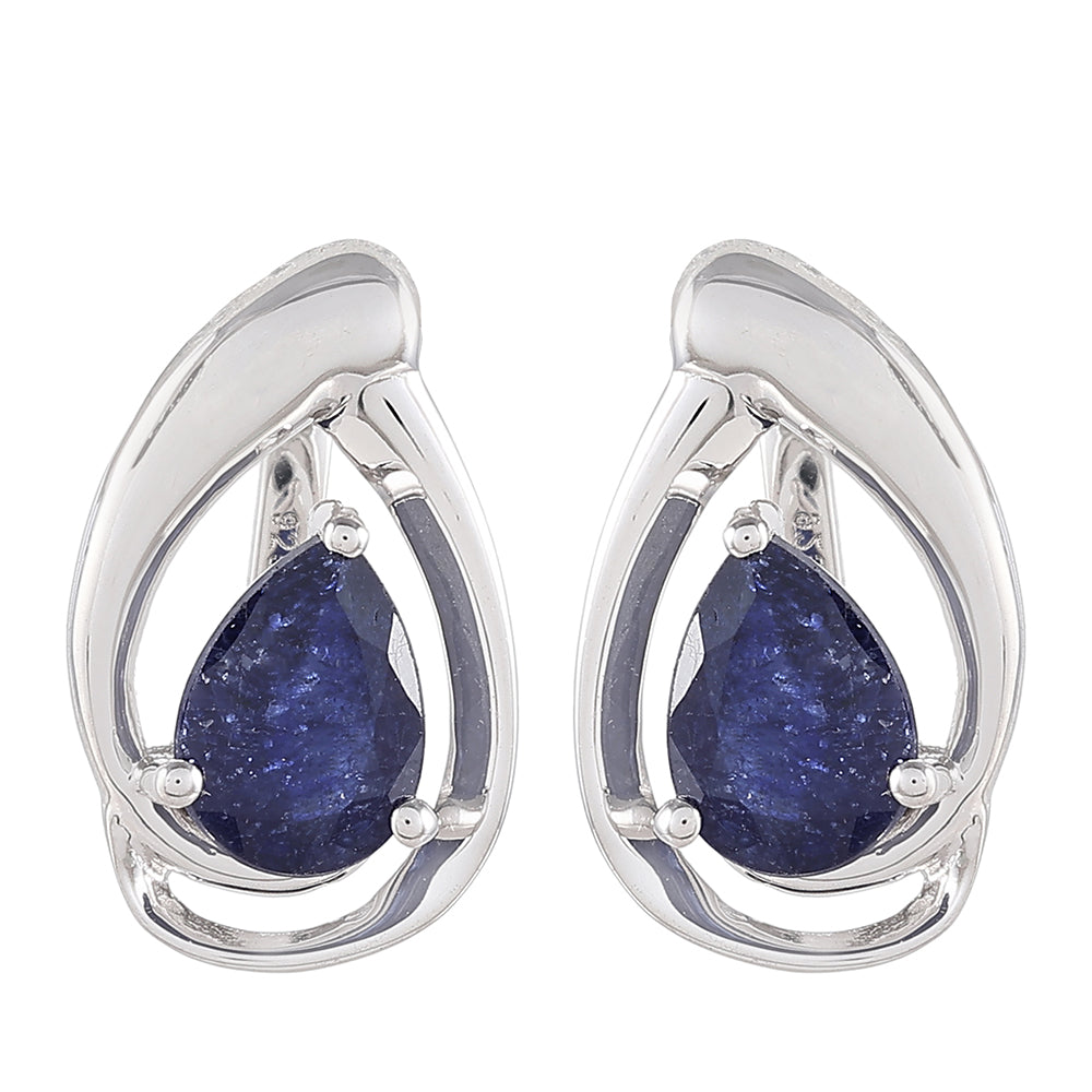Kolczyki ze srebra próbe 925 z szafirem tajskim