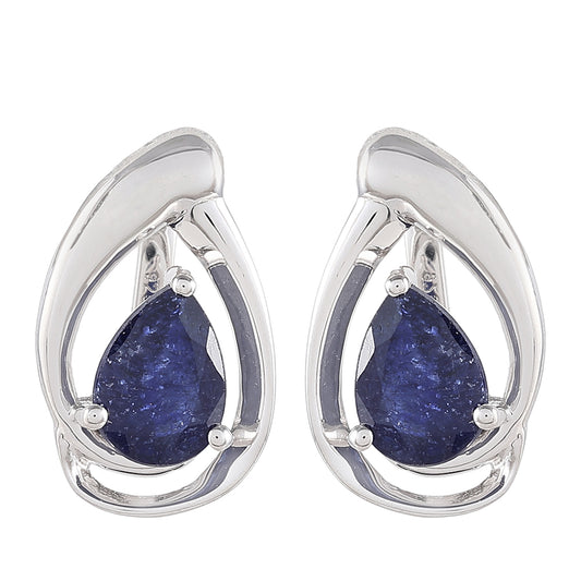 Kolczyki ze srebra próbe 925 z szafirem tajskim