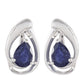 Kolczyki ze srebra próbe 925 z szafirem tajskim