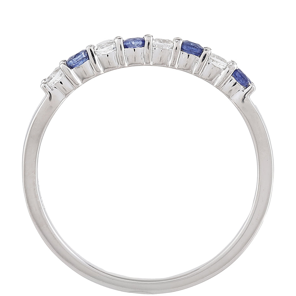 Pierścionek ze srebra próby 925 z szafirem tajskim i białym topazem