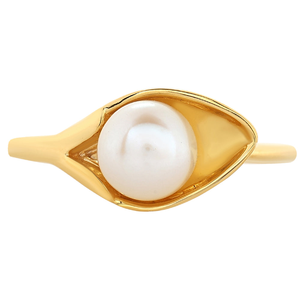 Pierścionek srebrny pozłacany z perłami hodowlanymi słodkowodnymi