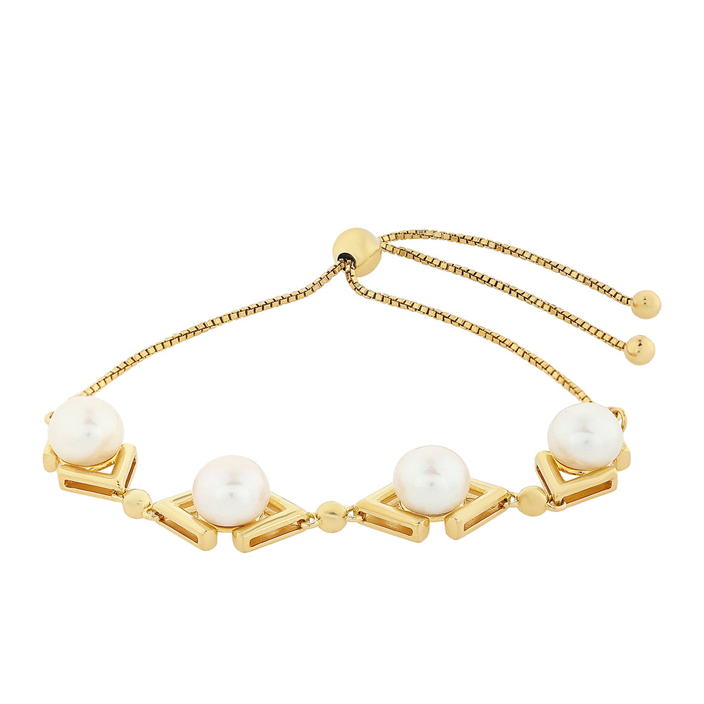 Bransoletka srebrna pozłacana z perłami hodowlanymi słodkowodnymi 2 