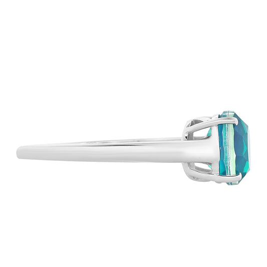 Pierścionek ze srebra próby 925 z kwarcem Peacock