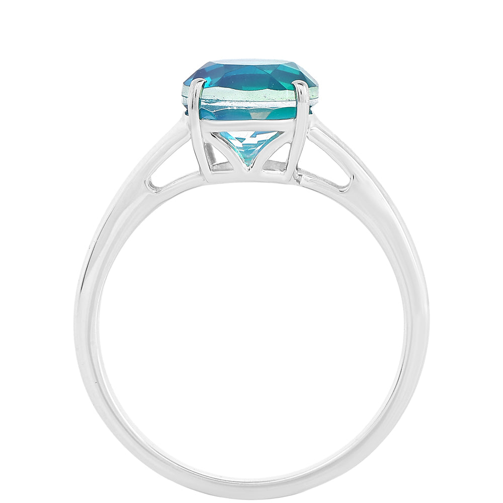 Pierścionek ze srebra próby 925 z kwarcem Peacock