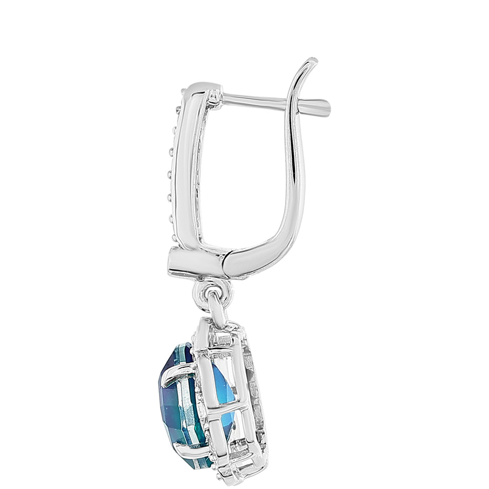 Kolczyki ze srebra próbe 925 z kwarcem Peacock i białym topazem