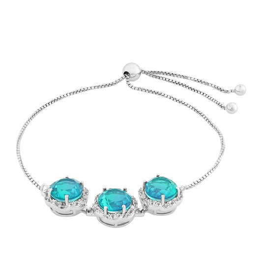 Bransoletka ze srebra próba 925 z kwarcem Peacock i białym topazem