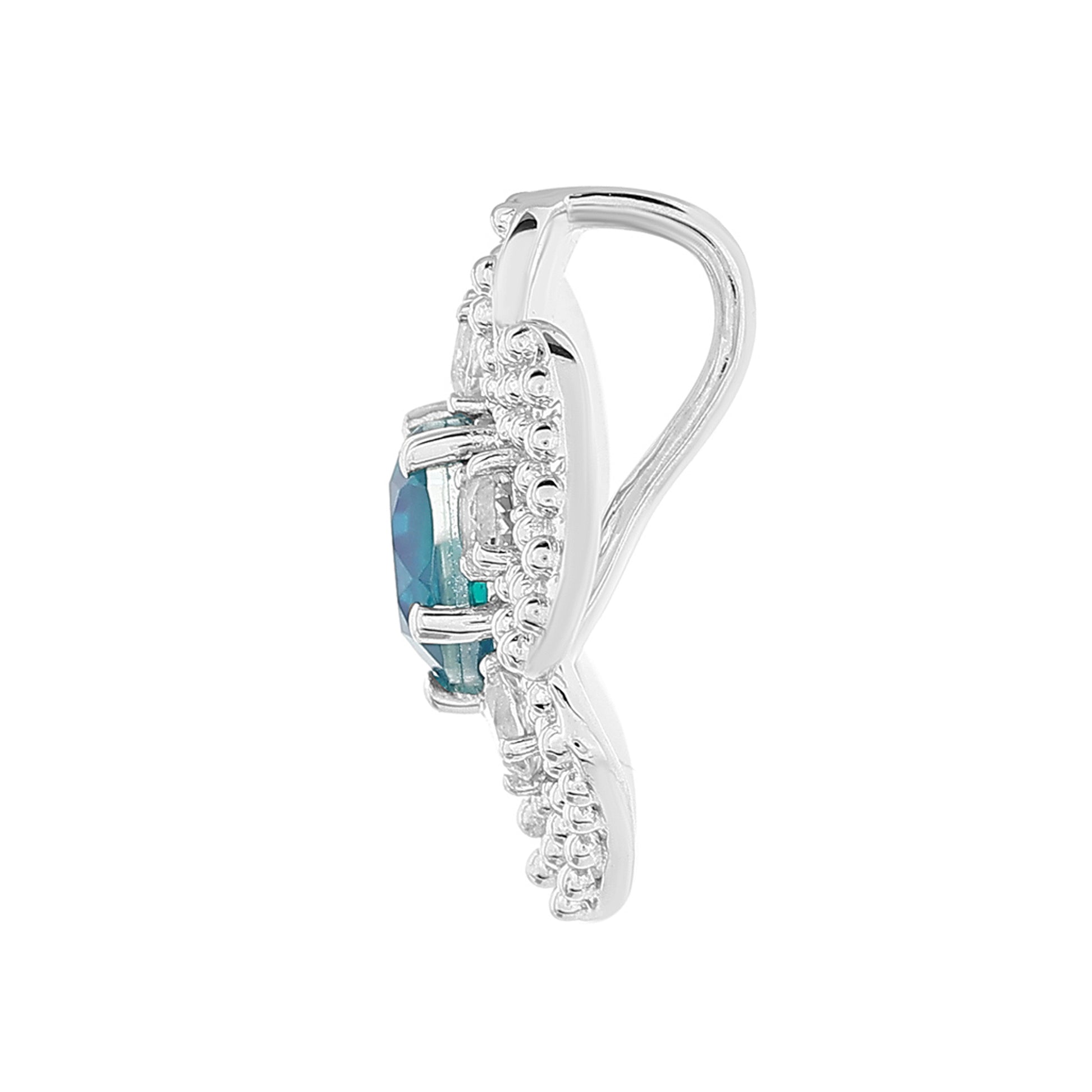 Zawieszka ze srebra próba 925 z kwarcem Peacock i białym topazem 3 