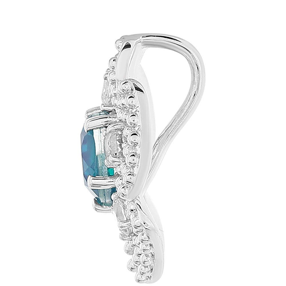 Zawieszka ze srebra próba 925 z kwarcem Peacock i białym topazem 2 