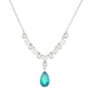 Naszyjnik ze srebra próby 925 z kwarcem Peacock i białym topazem