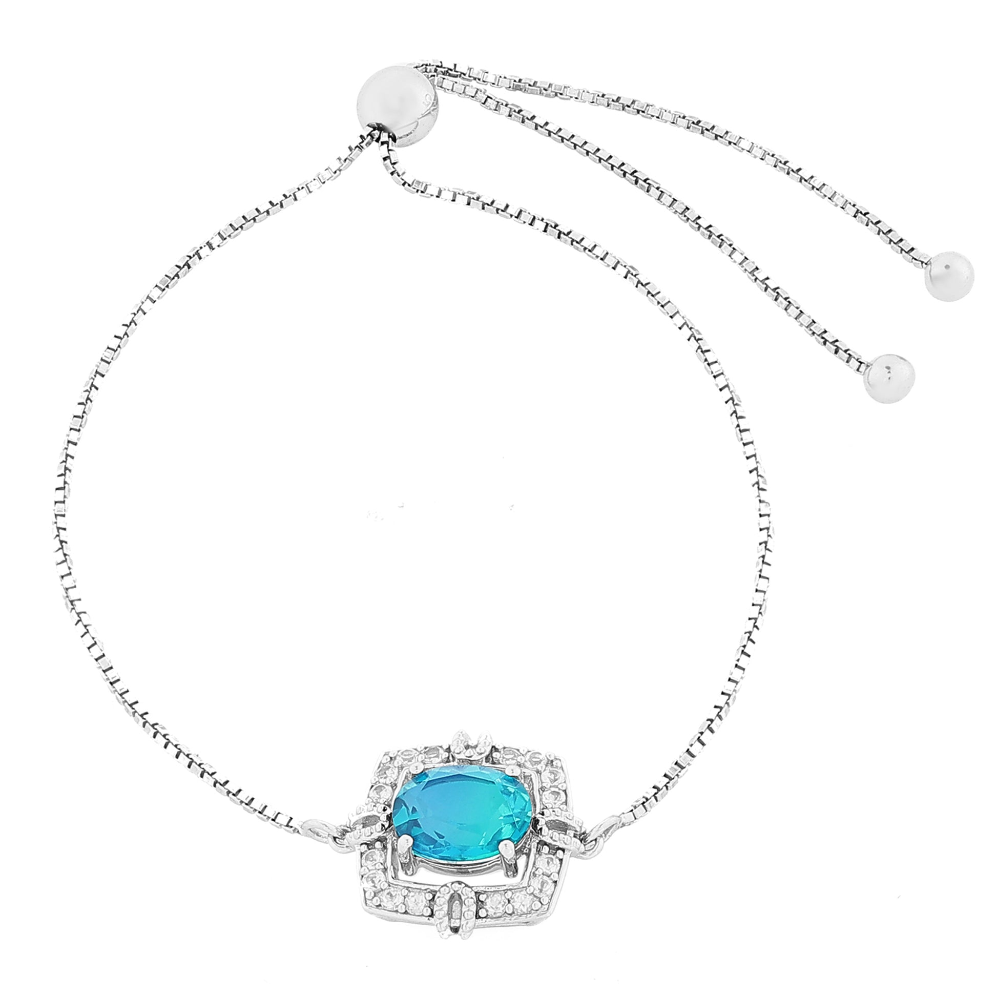 Bransoletka ze srebra próba 925 z kwarcem Peacock i białym topazem 3 