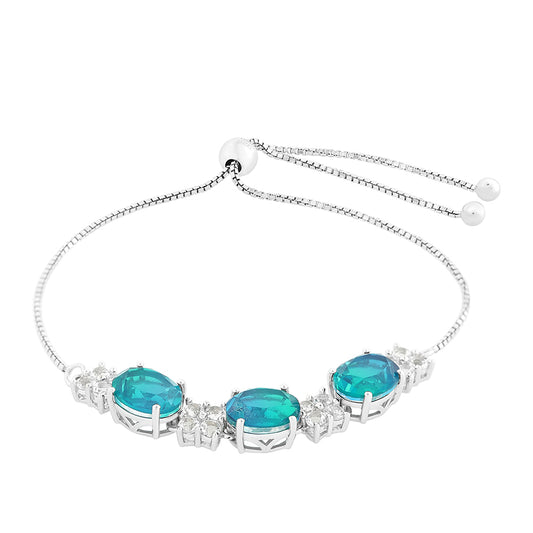 Bransoletka ze srebra próba 925 z kwarcem Peacock i białym topazem