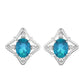 Kolczyki ze srebra próbe 925 z kwarcem Peacock i białym topazem