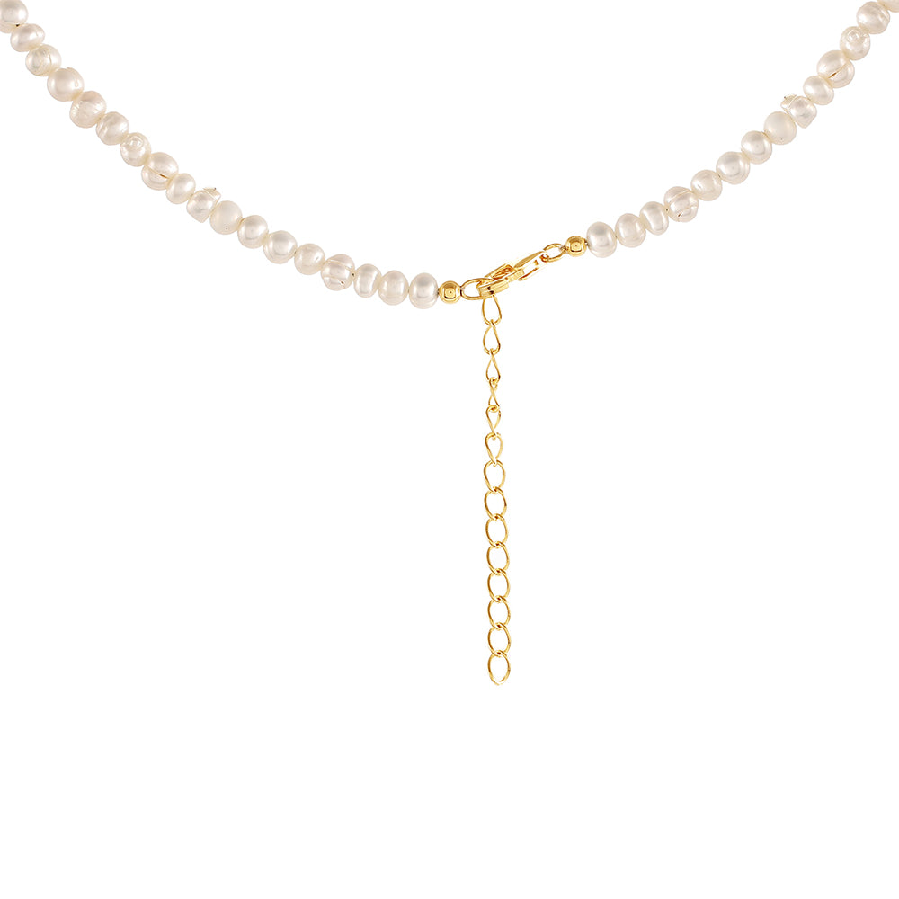 Zestaw srebrne pozłacane z perłami hodowlanymi słodkowodnymi ( Naszyjnik+Kolczyki )