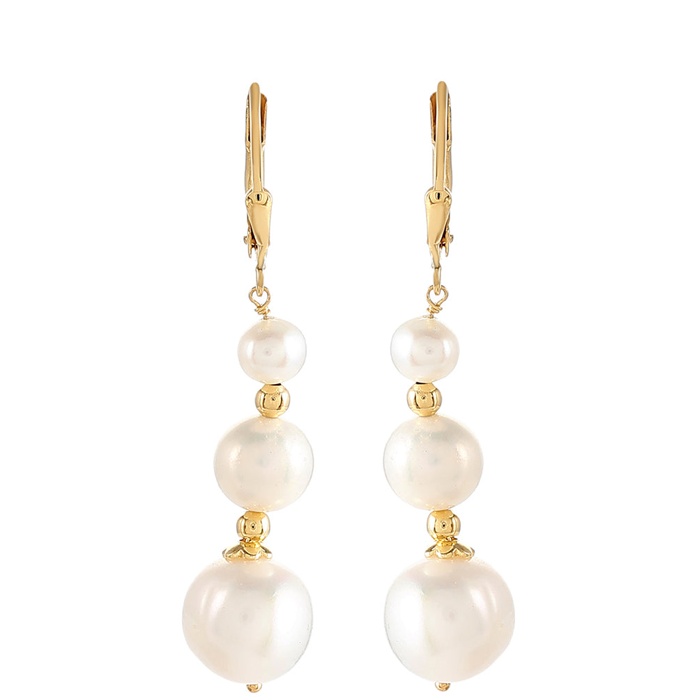 Zestaw srebrne pozłacane z perłami hodowlanymi słodkowodnymi ( Naszyjnik+Kolczyki )